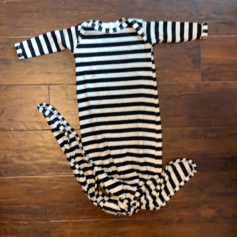 Monochrome Knotted Baby Gown